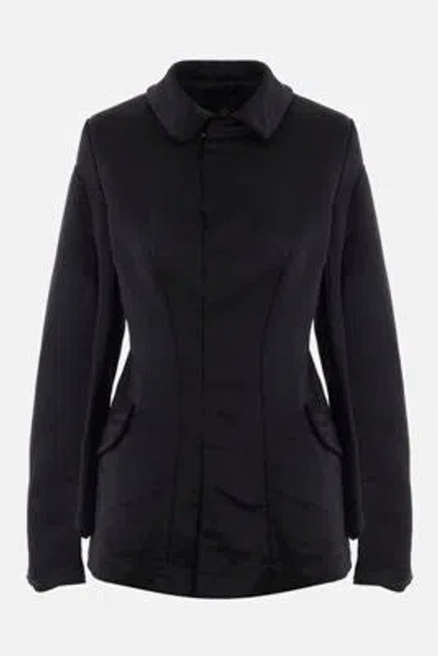 Comme Des Garçons Corset-style Satin Jacket In Black