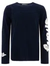 Comme Des Garçons Men's Crew Neck Graphic Print Sweater In Blue