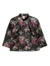 Comme Des Garçons Floral-print Mandarin-collar Blouse