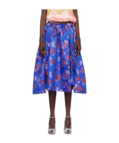 Comme Des Garçons Jacquard Skirt In Blue