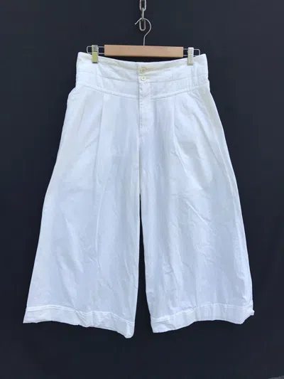 Pre-owned Comme Des Garçons Japanese Fashion Designer  Cropped Pants In White