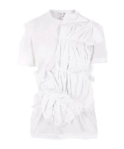Comme Des Garçons Jersey T-shirt With Ruches In White