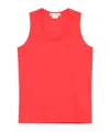 Comme Des Garçons Polyester Smooth Back Logo Tank Top In Red
