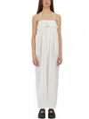 Comme Des Garçons Salopette With Embroidered Floreal In White