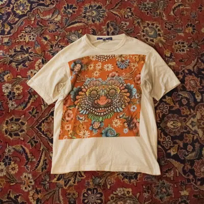 Pre-owned Comme Des Garçons Junya Watanabe Man Tribal Graphic T-shirt In Multi