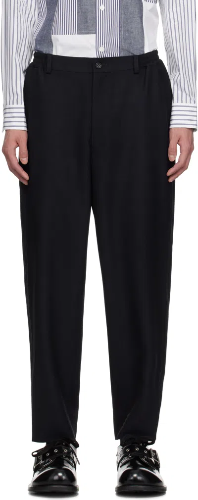 Comme Des Garçons Kersey Trousers In Black