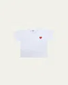 Comme Des Garçons Kid's Signature Heart Short-sleeve T-shirt In White