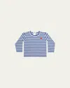 Comme Des Garçons Kid's Signature Heart Striped Long-sleeve T-shirt In Animal Print
