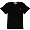 Comme Des Garçons Comme Des Garcons Kids Embroidered Red Heart Short-sleeve T-shirt In Black In Black
