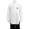 Comme Des Garçons Comme Des Garcons Kids Long-sleeve Heart Patch Cotton Shirt In White