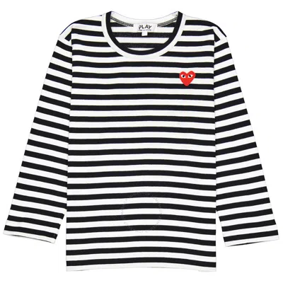Comme Des Garçons Comme Des Garcons Kids Long-sleeve Stripe Cotton T-shirt In Black