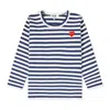 Comme Des Garçons Comme Des Garcons Kids Long-sleeve Stripe Cotton T-shirt In Blue/white