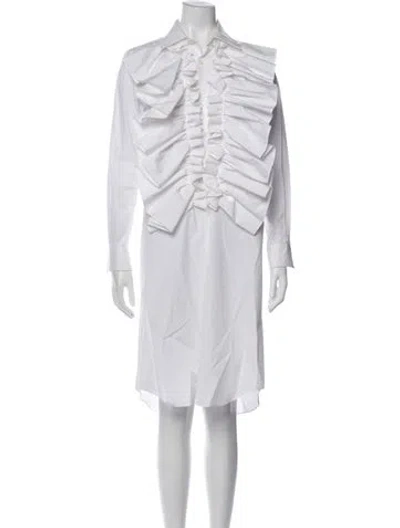 Pre-owned Comme Des Garçons Knee-length Dress In White