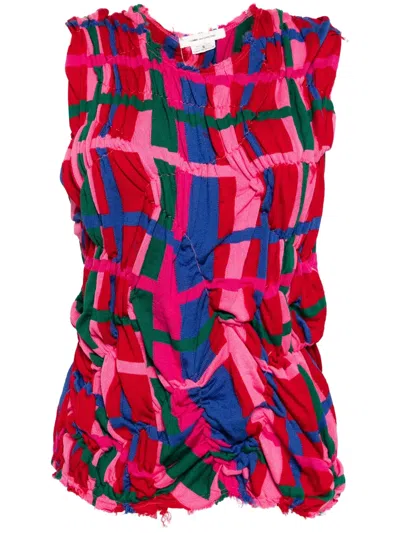 Comme Des Garçons Knitted Asymmetric Design Vest In White