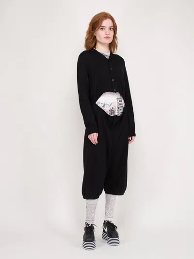 Comme Des Garçons Knitted Ladies Cardigan In Black