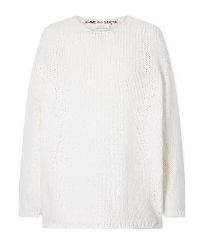 Comme Des Garçons Knitted Sweater In White