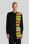 Comme Des Garçons Asymmetrical Color Block Knit Sweater In Black