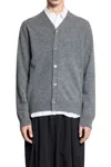 Comme Des Garçons V-neck Long-sleeved Sweater In Gray