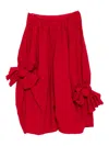 Comme Des Garçons Knot-detail Trousers In Red