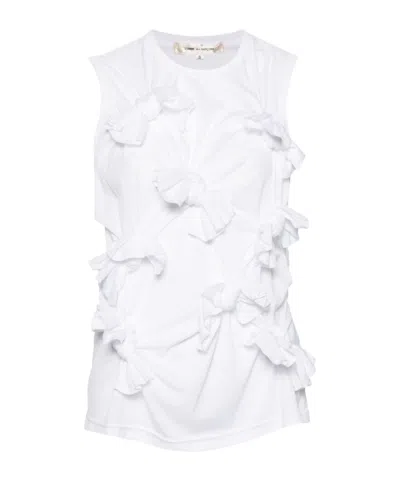 Comme Des Garçons Knot-detailed Jersey Tank Top In White