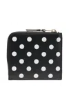 Comme Des Garçons L-shape Polka-dot Zip Wallet In Black
