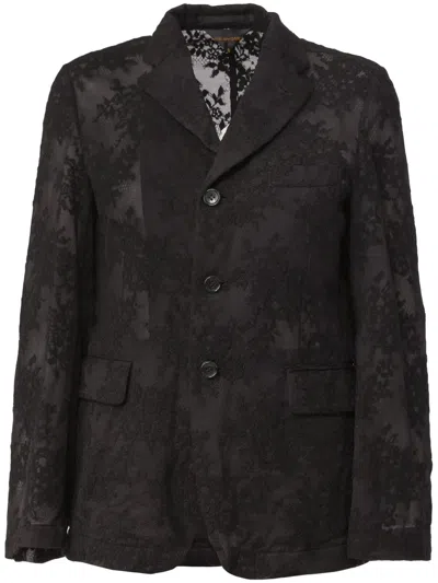 Comme Des Garçons Lace Blazer In Black