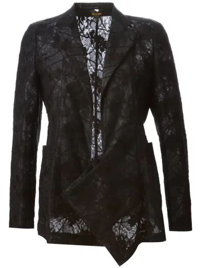 Comme Des Garçons Lace Embroidered Jacket In Black