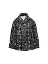 Comme Des Garçons Floral Lace Overlay Jacket With High Collar In Black