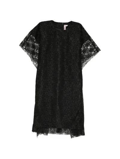 Comme Des Garçons Lace Midi Dress In Black