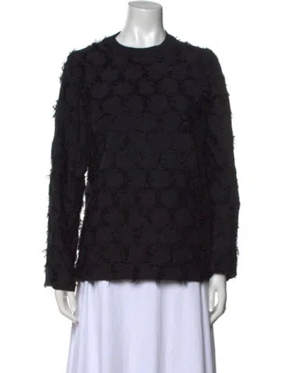 Pre-owned Comme Des Garçons Lace Pattern Crew Neck Sweatshirt In Black