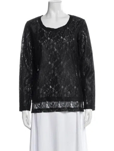 Pre-owned Comme Des Garçons Lace Pattern Crew Neck Top In Blue