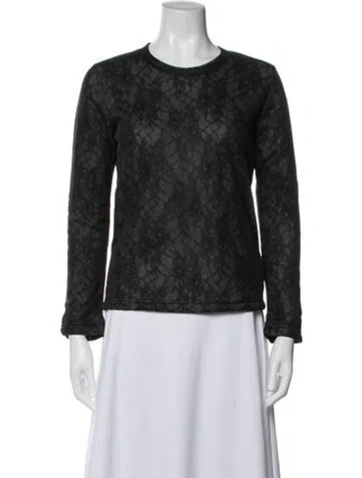 Pre-owned Comme Des Garçons Lace Pattern Crew Neck Top In Blue