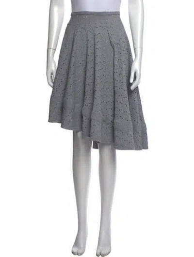 Pre-owned Comme Des Garçons Lace Pattern Midi Length Skirt In Grey