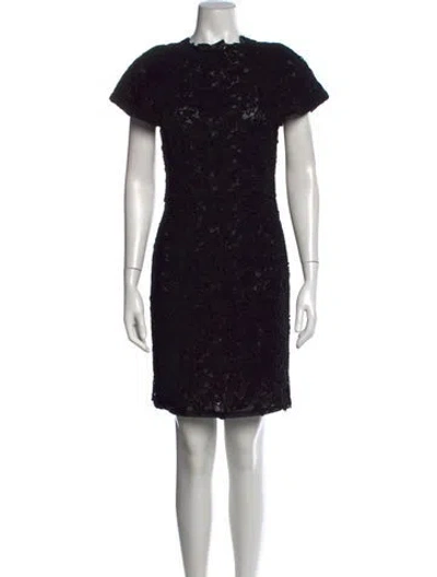 Pre-owned Comme Des Garçons Lace Pattern Mini Dress In Black