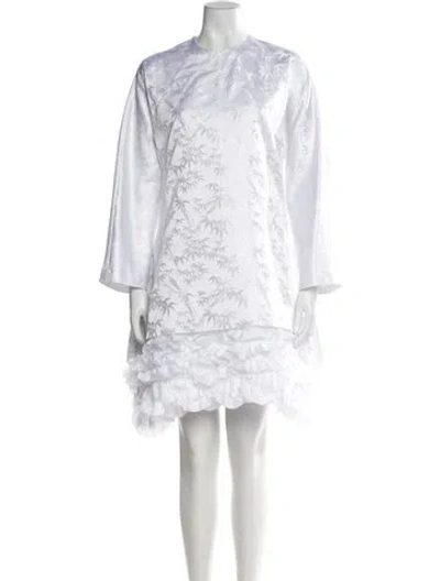 Pre-owned Comme Des Garçons Lace Pattern Mini Dress In White
