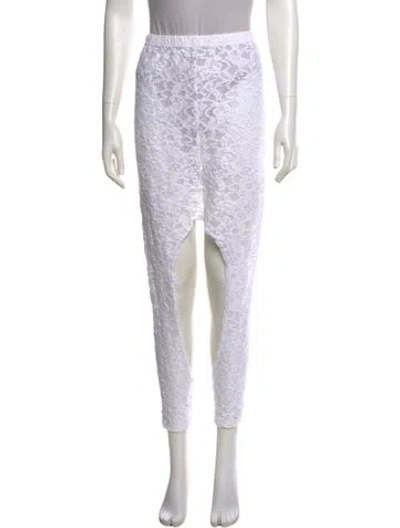 Pre-owned Comme Des Garçons Lace Pattern Skinny Leg Pants W/ Tags In White