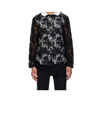 Comme Des Garçons Lace T-shirt In Black
