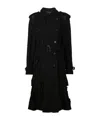 Comme Des Garçons Lace Trench Coat In Black