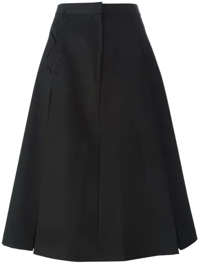 Comme Des Garçons Lace-up Detail A-line Skirt In Black