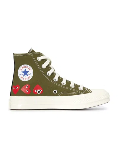 Comme Des Garçons Lace-up High-top Sneakers In White