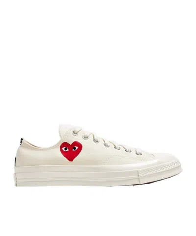 Comme Des Garçons Lace-up Low-top Sneakers In White