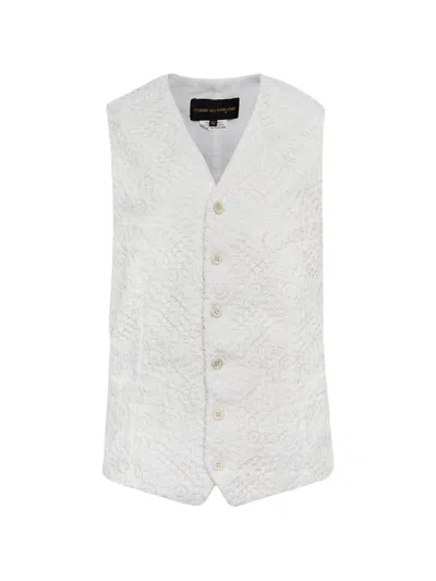 Comme Des Garçons Lace-embellished Waistcoat In White