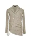Comme Des Garçons Linen Super Heavy Canvas X Cotton Jacket In Neutral