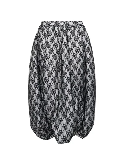 Comme Des Garçons Lace-overlay Parachute Trousers In Black