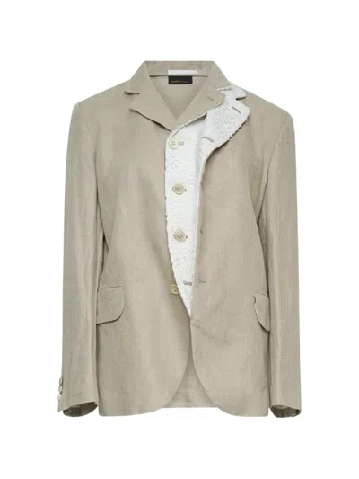 Comme Des Garçons Lace-panelled Blazer In Neutral