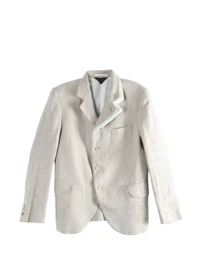 Comme Des Garçons Lace-trim Blazer In Neutral