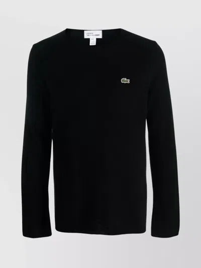 Comme Des Garçons Lacoste Crew Neck Long-sleeve Sweater In Black