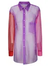 Comme Des Garçons Colour-block Sheer Shirt