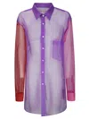 Comme Des Garçons Sheer Fabric Long Sleeves Chest Pocket In Multi
