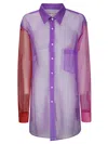 Comme Des Garçons Sheer Fabric Long Sleeves Chest Pocket In Multi